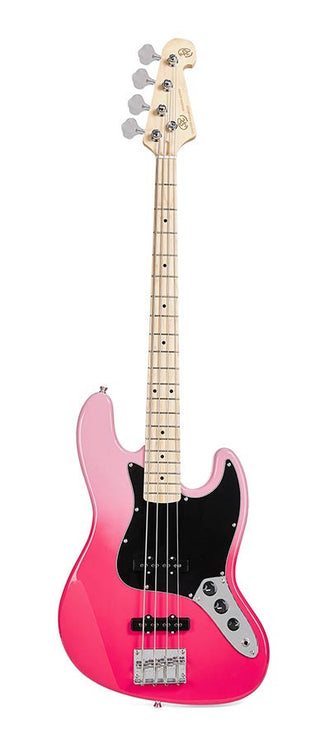 JB style electric bass guitar with gigbag, pink twilight