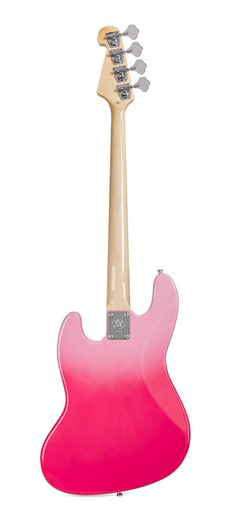 JB style electric bass guitar with gigbag, pink twilight