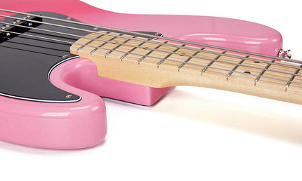 JB style electric bass guitar with gigbag, pink twilight