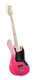 JB style electric bass guitar with gigbag, pink twilight