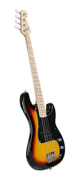 PB style electric bass guitar with gigbag, 3 tone sunburst