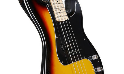 PB style electric bass guitar with gigbag, 3 tone sunburst