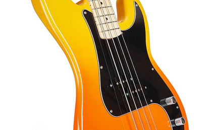 PB style electric bass guitar with gigbag, burning fire