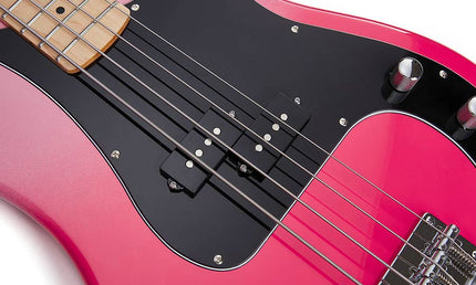 PB style electric bass guitar with gigbag, pink twilight