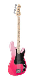 PB style electric bass guitar with gigbag, pink twilight