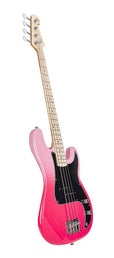 PB style electric bass guitar with gigbag, pink twilight