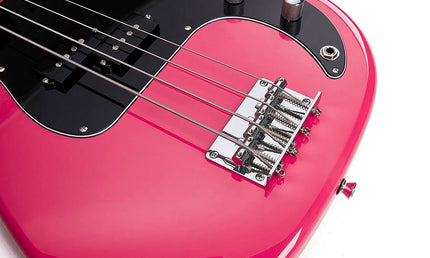 PB style electric bass guitar with gigbag, pink twilight