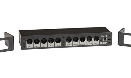 USB midi interface with 5 inputs and 5 outputs, 19" rack mount