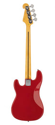 62 vintage P-style electric bass guitar, with split single coil pickup, with bag, fiesta red