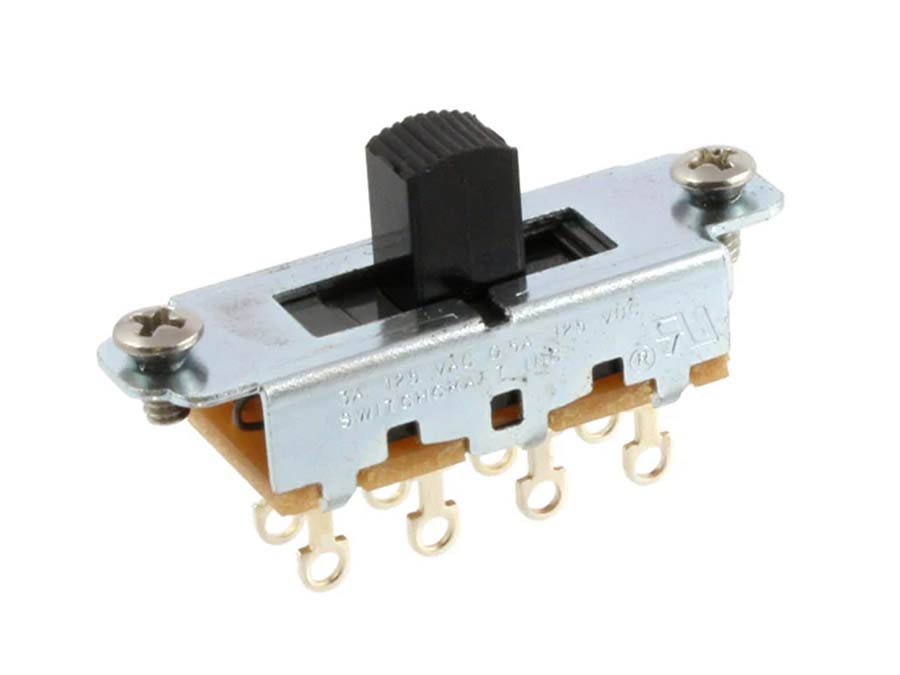 Allparts - EP0261023 - Switchcraft On-Off-On slide switch, black