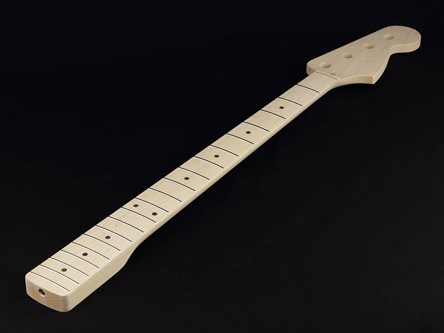 Allparts - JMO - neck for Jazz Bass®, maple fretboard, 10" radius, 20 frets, sanded/unfinished