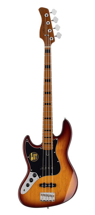 lefty alder 4-string passive bass guitar tobacco sunburst