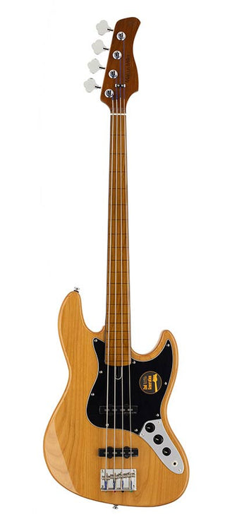 fretless alder 4-string passive bass guitar natural