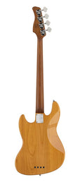 fretless alder 4-string passive bass guitar natural