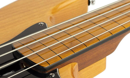 fretless alder 4-string passive bass guitar natural