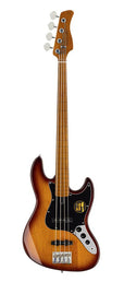 fretless alder 4-string passive bass guitar tobacco sunburst