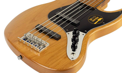 fretless alder 5-string passive bass guitar natural