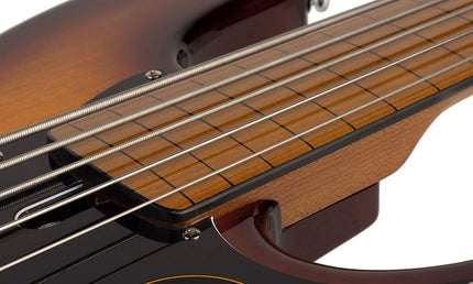 fretless alder 5-string passive bass guitar tobacco sunburst