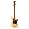 fretless alder 5-string passive bass guitar vintage white