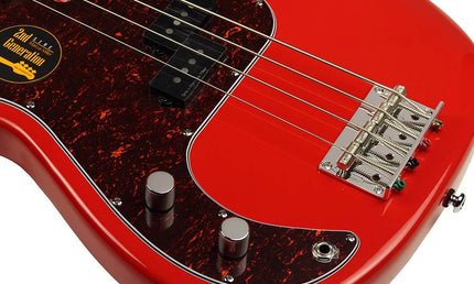 lefty alder 4-string passive bass guitar dakota red