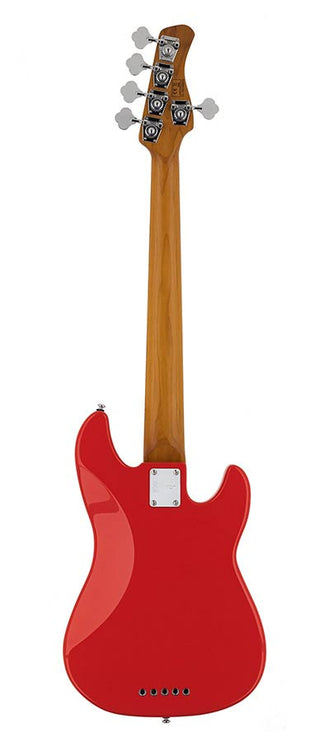 lefty alder 5-string passive bass guitar dakota red