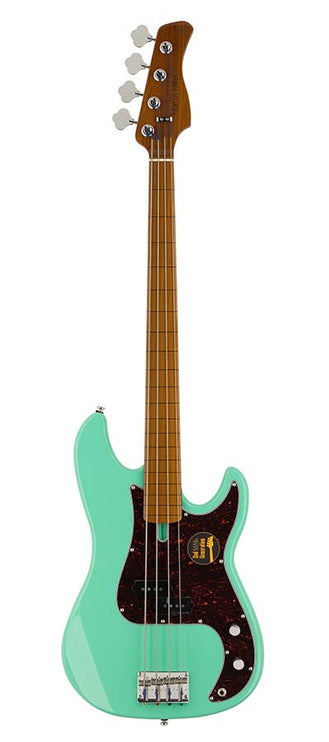 fretless alder 4-string passive bass guitar mild green