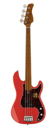 fretless alder 4-string passive bass guitar dakota red