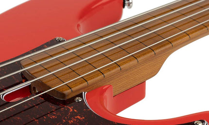 fretless alder 4-string passive bass guitar dakota red