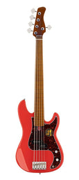 fretless alder 5-string passive bass guitar dakota red