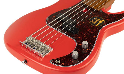 fretless alder 5-string passive bass guitar dakota red