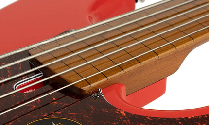 fretless alder 5-string passive bass guitar dakota red