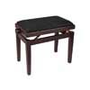 piano bench with adjustable seat (55,5x32,5x48-56cm), satin dark walnut with black velvet seat