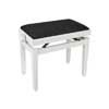 piano bench with adjustable seat (55,5x32,5x48-56cm), glossy white with black velvet seat