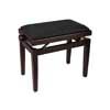 piano bench with adjustable seat (55,5x32,5x48-56cm), glossy rosewood with black velvet seat