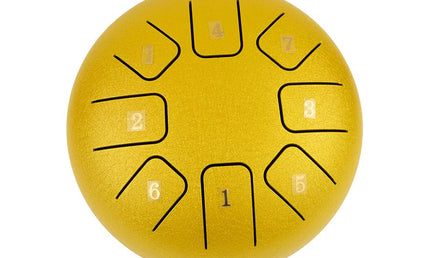 steel tongue drum 6" gold, 8 notes C-Major ionian: C4-D4-E4-F4-G4-A4-B4-C5