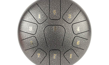 steel tongue drum 10" grey, 11 notes C-Major ionian: G3-A3-B3-C4-D4-E4-F4-G4-A4-B4-C5