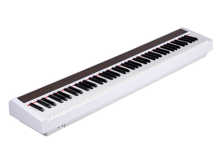 digital stage piano, 88 keys graded hammer action, 2 x 10 watt, white