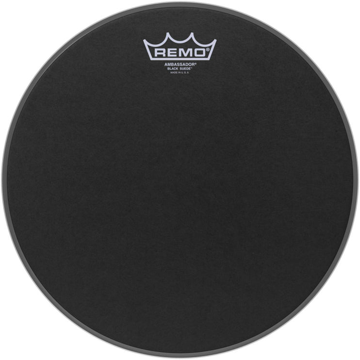 Remo - BA-0812-ES - 12" Black Suede Ambassador Tom/ Snare Head