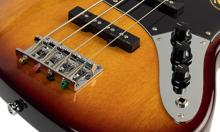 4-string passive bass guitar tobacco sunburst