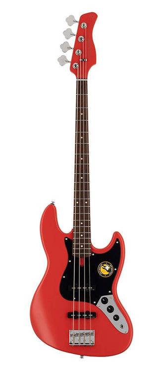 4-string passive bass guitar satin red