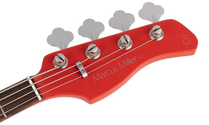 4-string passive bass guitar satin red