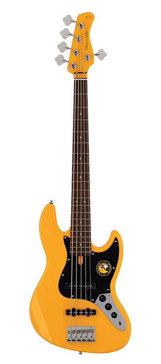 5-string passive bass guitar orange