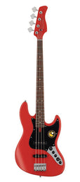 4-string active bass guitar satin red