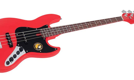 4-string active bass guitar satin red