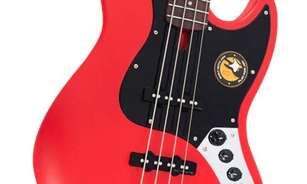 4-string active bass guitar satin red