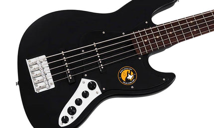 5-string active bass guitar satin black