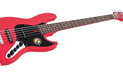 5-string active bass guitar satin red