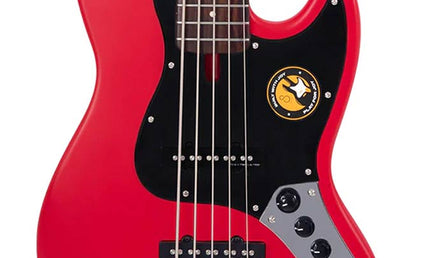 5-string active bass guitar satin red