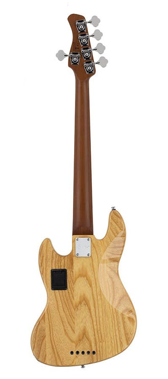 swamp ash 5-string active bass guitar natural