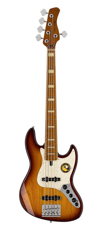 swamp ash 5-string active bass guitar tobacco sunburst